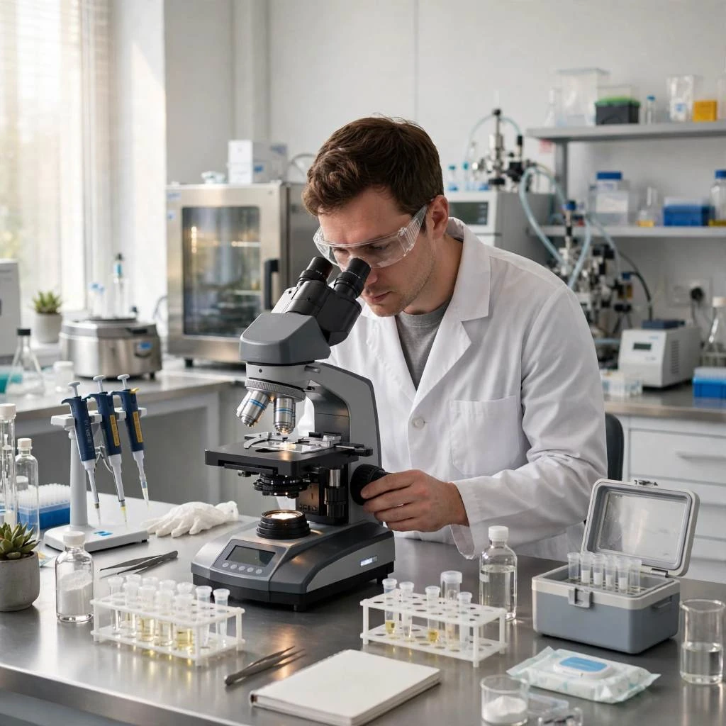 Peptide Laboratory Microscope Analysis